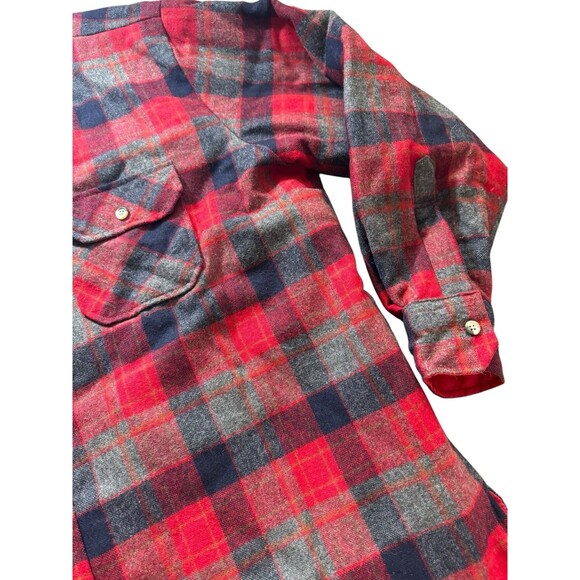 VTG Grandpa Core Farmer Grunge WOODLAND 90% Wool Red Plaid Flannel Sz XL - Picture 4 of 13